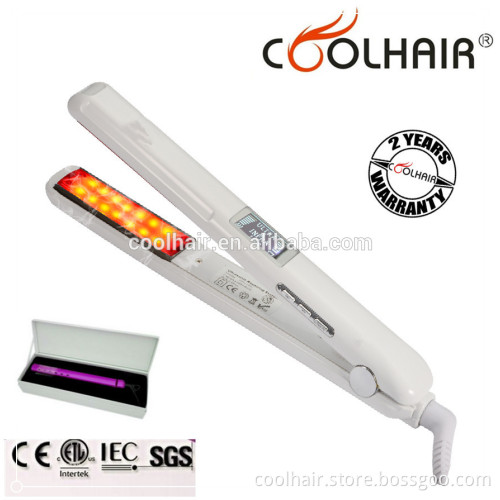 The best selling product QYM-302 LCD infrared cold ultrasonic hair straightener for salon